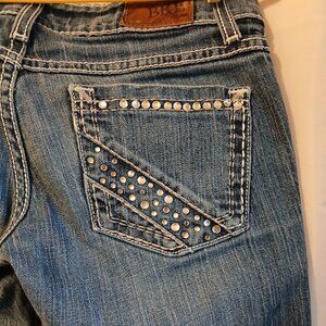 BKE Jeans The Buckle 25 Stella Slim Boot Designer Denim Dark wash (28x31) Studs